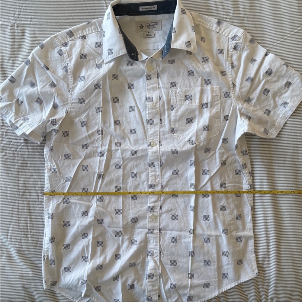 Penguin White and Gray Men's Shirt